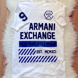 Armani Exchange White Graphic Tee - NWT